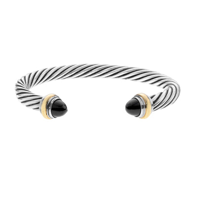 18K GOLD AND STERLING SILVER YURMAN BANGLE BRACELET - Tapper's Jewelry 