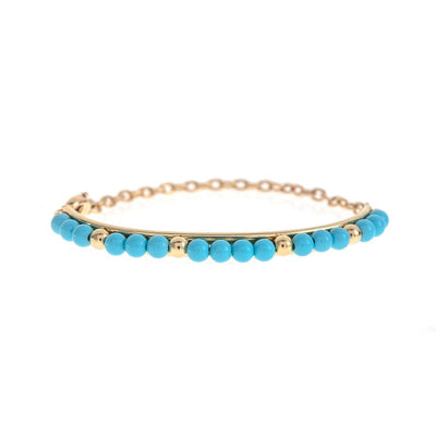 18K GOLD AND TURQUOISE BANGLE BRACELET - Tapper's Jewelry 