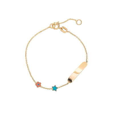 18K GOLD ENAMEL ID BRACELET - Tapper's Jewelry 