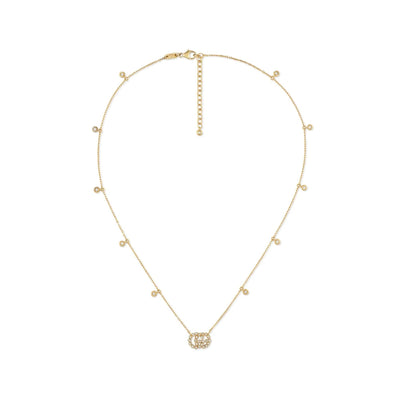 18K GOLD GUCCI GG RUNNING DIAMOND NECKLACE - Tapper's Jewelry 