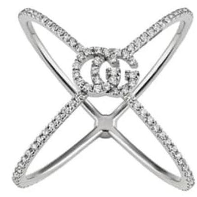 18K GOLD GUCCI GG RUNNING DIAMOND RING - Tapper's Jewelry 