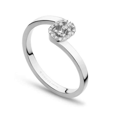 18K GOLD GUCCI GG RUNNING DIAMOND RING