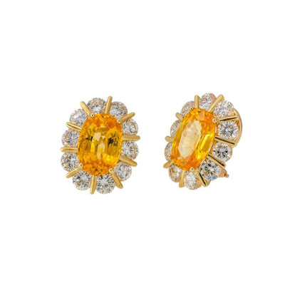 18K GOLD SAPPHIRE DIAMOND EARRINGS - Tapper's Jewelry 