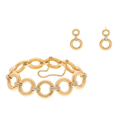 18K GOLD TIFFANY BRACELET AND EARRING SET - Tapper's Jewelry 