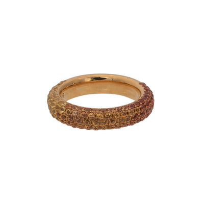 18K GOLD YELLOW AND ORANGE SAPPHIRE RING