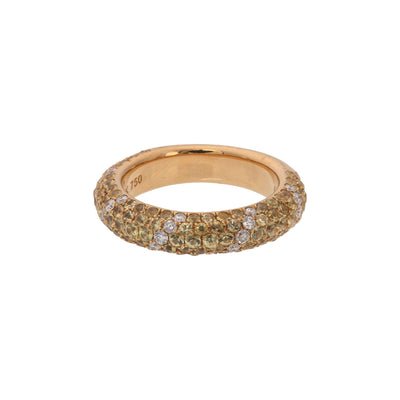 18K GOLD YELLOW SAPPHIRE AND DIAMOND RING