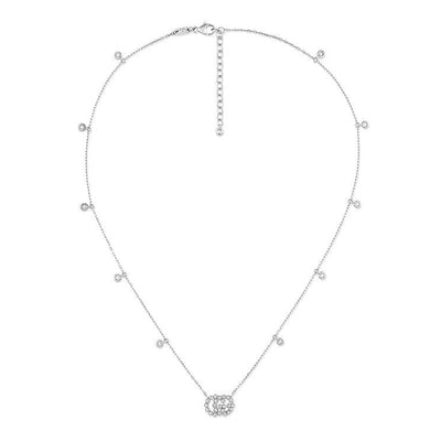 18K GUCCI GG RUNNING DIAMOND NECKLACE - Tapper's Jewelry 