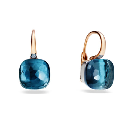 18K Rose Gold Blue Topaz Earrings - Tapper's Jewelry 