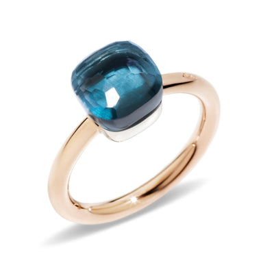 18K Rose Gold Blue Topaz Ring - Tapper's Jewelry 