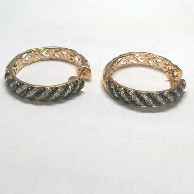 18K Rose Gold Diamond and Black Diamond  Earrings - Tapper's Jewelry 