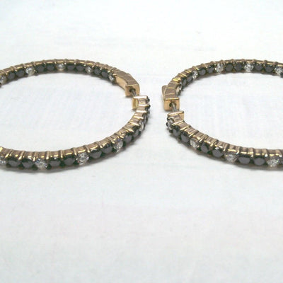 18K Rose Gold Diamond and Black Diamond  Earrings - Tapper's Jewelry 