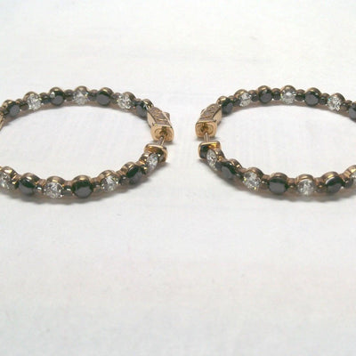 18K Rose Gold Diamond and Black Diamond  Earrings - Tapper's Jewelry 