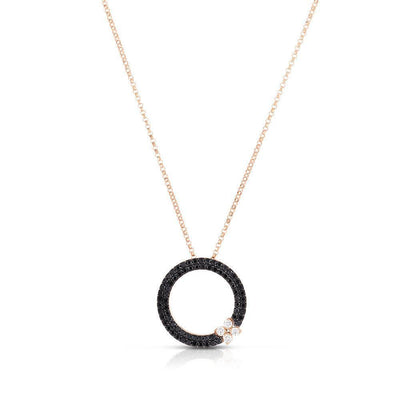 18K Rose Gold Diamond and Black Diamond  Necklace - Tapper's Jewelry 