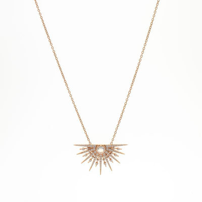 18K ROSE GOLD DIAMOND AND MOONSTONE NECKLACE - Tapper's Jewelry 