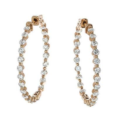 18K Rose Gold Diamond Earrings - Tapper's Jewelry 