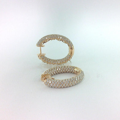 18K Rose Gold Diamond Earrings - Tapper's Jewelry 