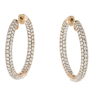 18K Rose Gold Diamond Earrings - Tapper's Jewelry 