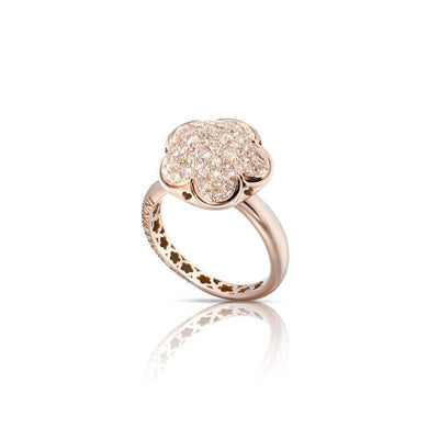 18K ROSE GOLD DIAMOND FLOWER RING - Tapper's Jewelry 