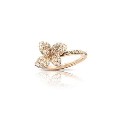 18K ROSE GOLD DIAMOND FLOWER RING - Tapper's Jewelry 