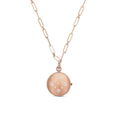 18K ROSE GOLD DIAMOND LOCKET NECKLACE - Tapper's Jewelry 