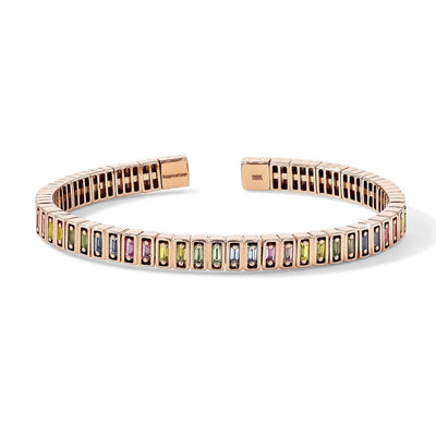 18K ROSE GOLD INLAY COLLECTION RAINBOW BRACELET - Tapper's Jewelry 