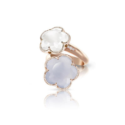 18K ROSE GOLD MULTI GEMSTONE FLOWER RING - Tapper's Jewelry 