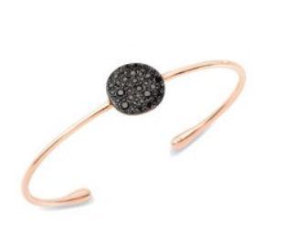 18K ROSE GOLD SABBIA BLACK DIAMOND CLUSTER BANGLE - Tapper's Jewelry 