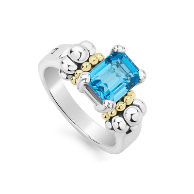 18K Sterling Silver/Yellow Blue Topaz Ring - Tapper's Jewelry 