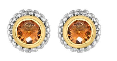 18K Sterling Silver/Yellow Citrine Earrings - Tapper's Jewelry 