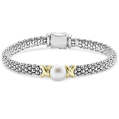 18K Sterling Silver/Yellow Cultured Pearl Bracelet - Tapper's Jewelry 