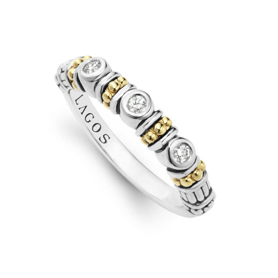 Sterling Silver and 18K Yellow Gold Diamond Ring