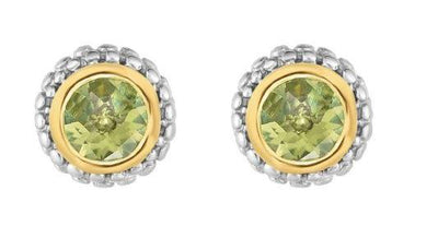 18K Sterling Silver/Yellow Peridot Earrings - Tapper's Jewelry 