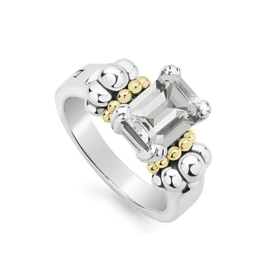 Sterling Silver and 18K Yellow Gold Topaz Ring