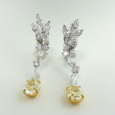 18K Two-Tone Diamond and Diamond  and Diamond and Diamond Earrings - Tapper's Jewelry 