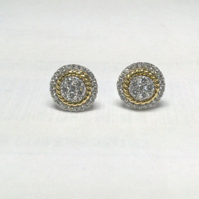 18K Two-Tone Diamond Earrings - Tapper's Jewelry 