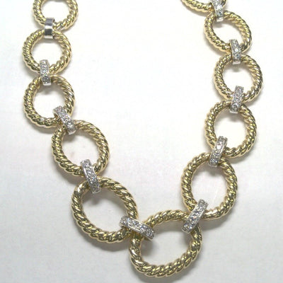 18K Two-Tone Diamond Necklace