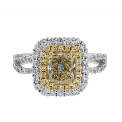 18K TWO TONE GOLD DIAMOND ENGAGEMENT RING - Tapper's Jewelry 