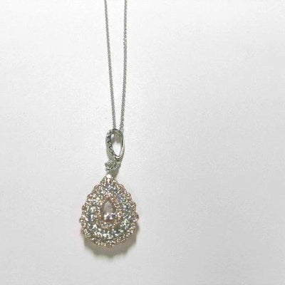 18K Two-Tone Pink Diamond and Pink Diamond  and Diamond Necklace