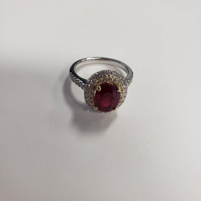 18K Two-Tone Ruby and Diamond  Ring - Tapper's Jewelry 