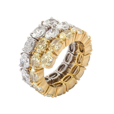 18K Two-Tone Yellow and White Round Diamond Ring - Tapper's Jewelry 