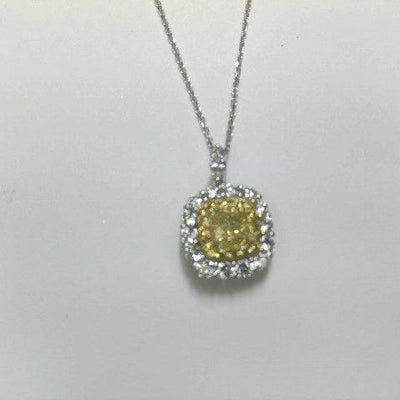 18K Two-Tone Yellow Diamond and Diamond  Necklace - Tapper's Jewelry 