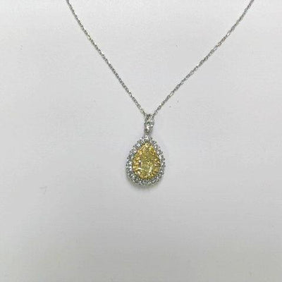 18K Two-Tone Yellow Diamond and Diamond  Necklace - Tapper's Jewelry 
