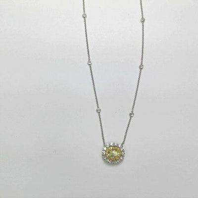 18K Two-Tone Yellow Diamond and Diamond  Necklace - Tapper's Jewelry 