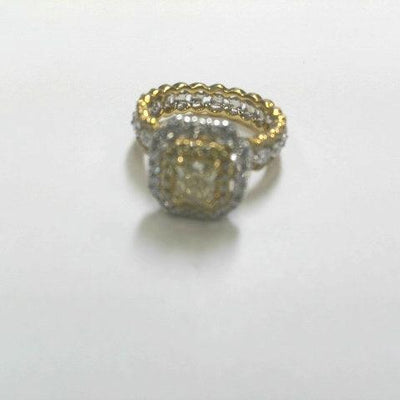 18K Two-Tone Yellow Diamond and Diamond  Ring - Tapper's Jewelry 