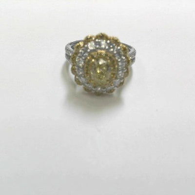 18K Two-Tone Yellow Diamond and Diamond  Ring - Tapper's Jewelry 