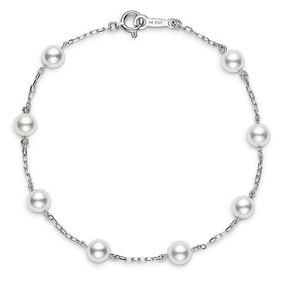 18K White Gold Cultured Pearl Bracelet - Tapper's Jewelry 