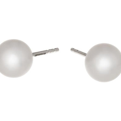 18K White Gold Cultured Pearl Earrings - Tapper's Jewelry 