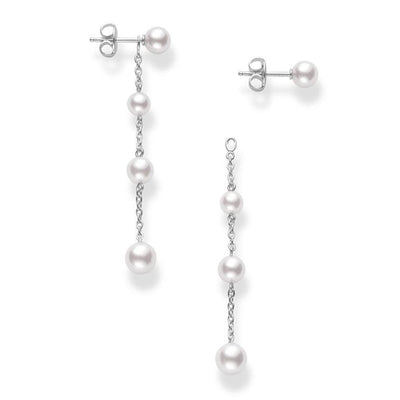 18K White Gold Cultured Pearl Earrings - Tapper's Jewelry 