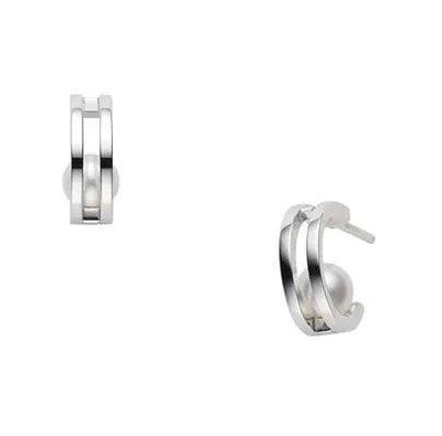 Mikimoto 5mm Pearl 18K White Gold Huggie Earring