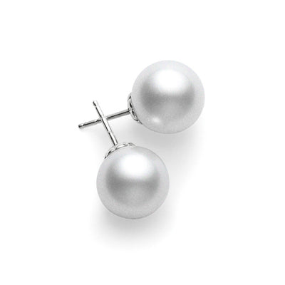 18K White Gold Cultured Pearl Earrings - Tapper's Jewelry 